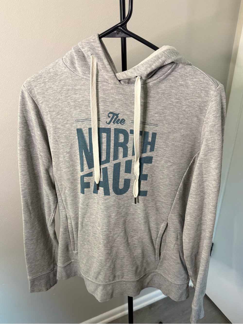 The North Face Grey and Dusty Blue Hooded Sweatshirt